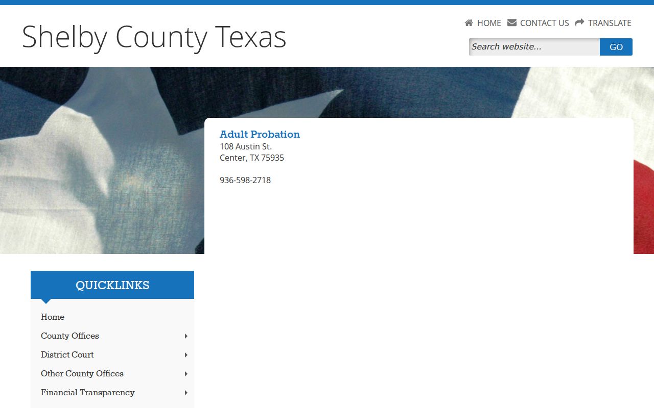 Shelby County criminal history adult probation record stage