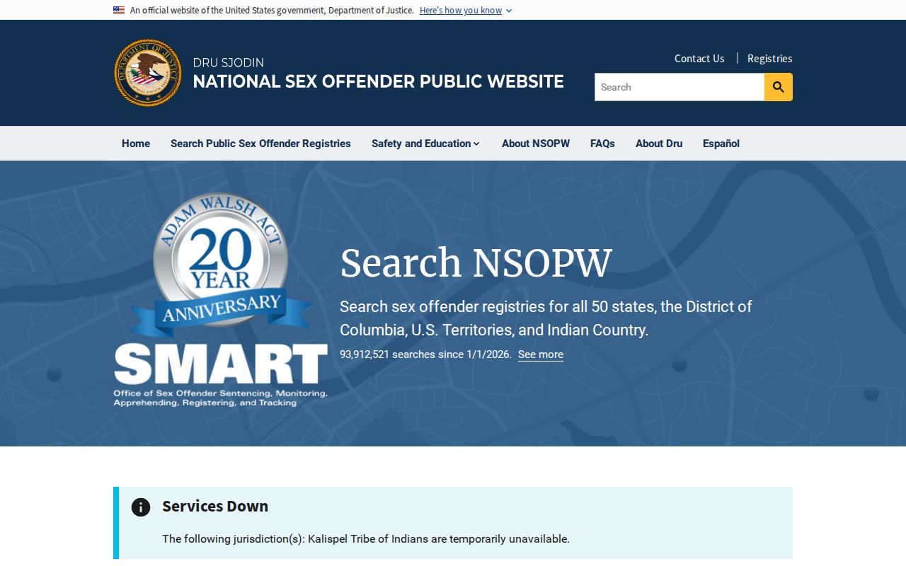 Shelby County sex offender check using the national NSOPW search