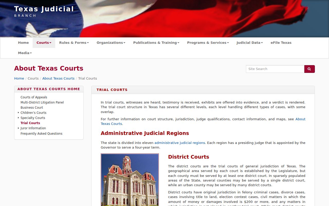 Texas trial court jurisdiction overview used to route Timpson criminal cases